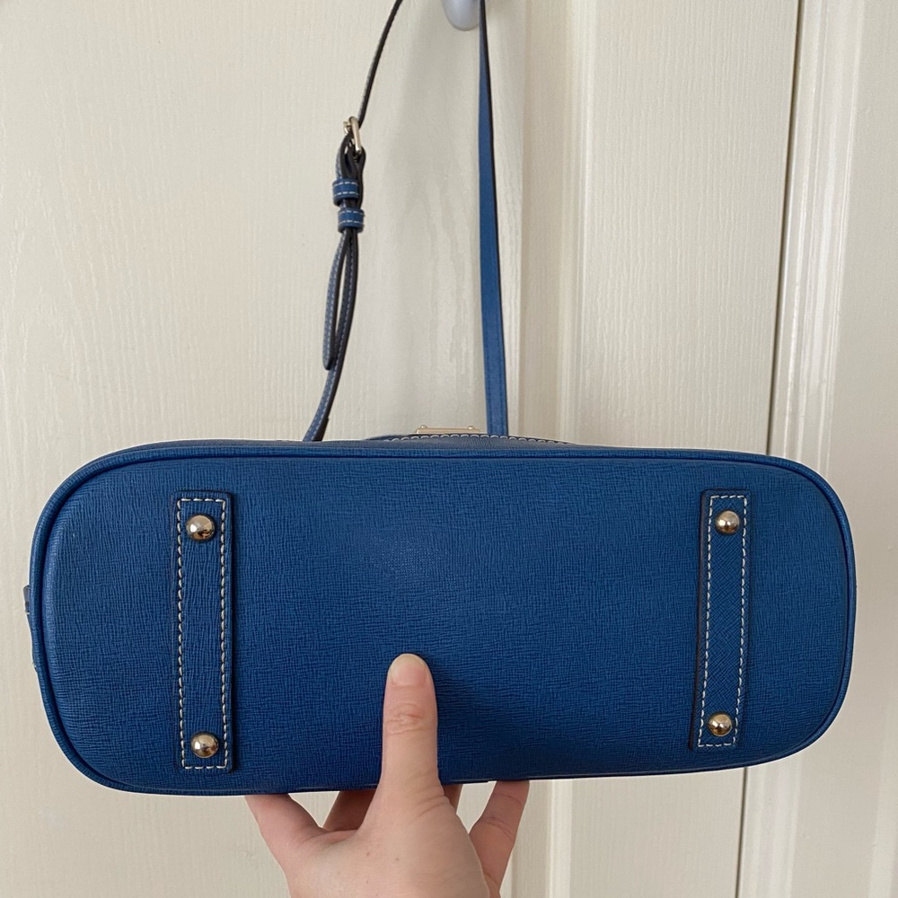 Dooney & Bourke Blue Leather Dome Satchel Shoulder Bag - Picture 5 of 12